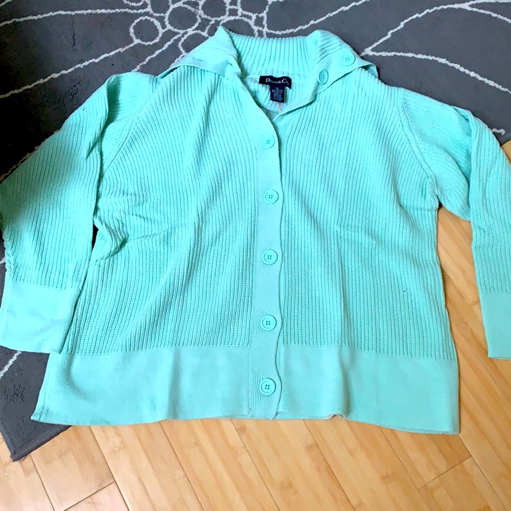 Mint button up sweater